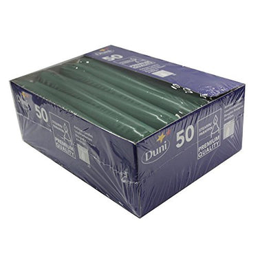 Duni candles in dark green, 250x22mm, approx. 7 hours (50 pack) on sale